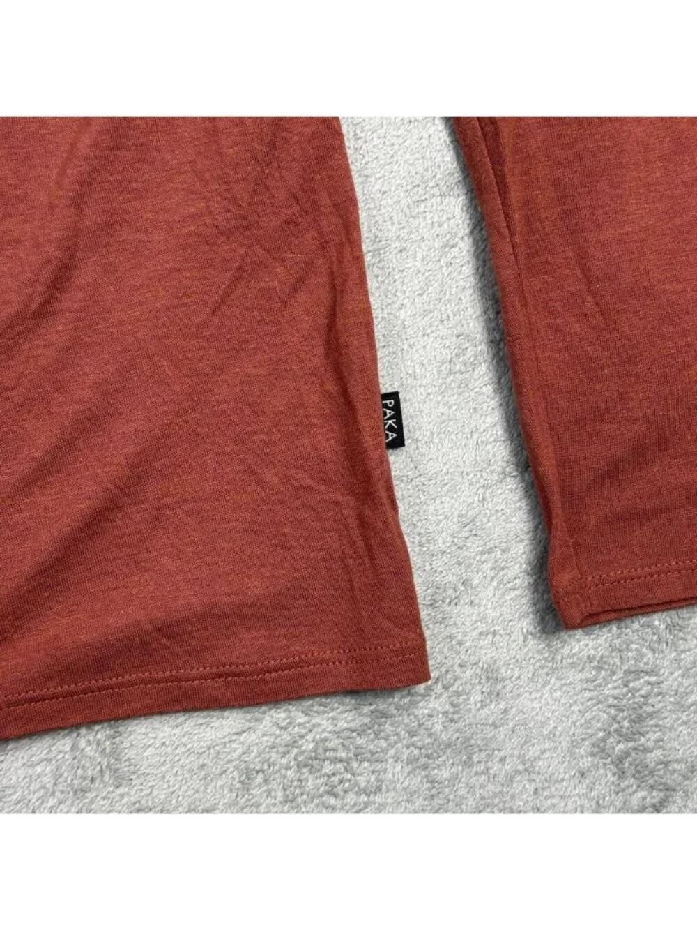 PAKA Royal Alpaca Blend Crewneck Red Pullover Long Sleeve Shirt Sz S Lightweight - Picture 4 of 9